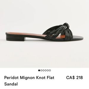 Reformation Peridot Mignon Knot flat sandal - black leather